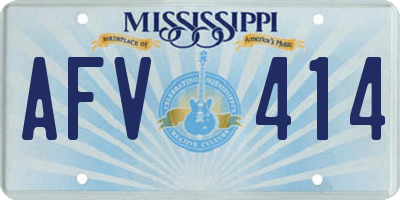 MS license plate AFV414