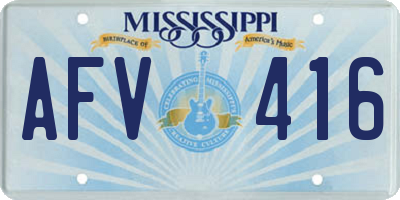 MS license plate AFV416