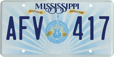 MS license plate AFV417