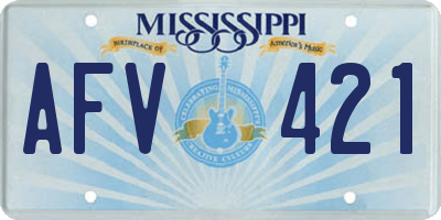 MS license plate AFV421