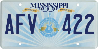 MS license plate AFV422