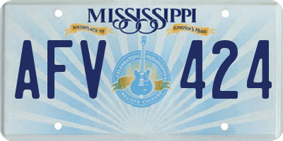 MS license plate AFV424