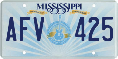 MS license plate AFV425
