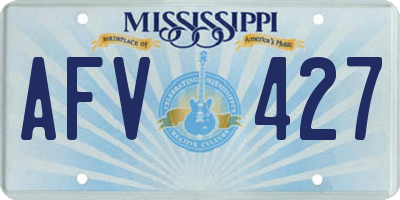 MS license plate AFV427