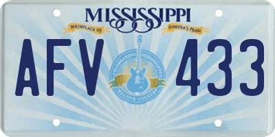 MS license plate AFV433