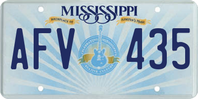 MS license plate AFV435