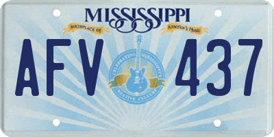 MS license plate AFV437
