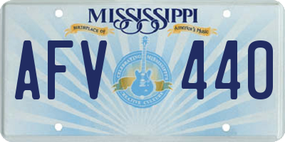 MS license plate AFV440