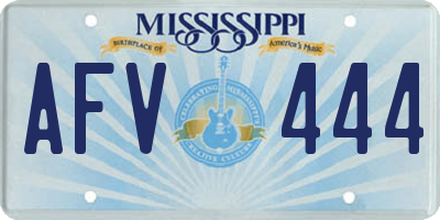 MS license plate AFV444