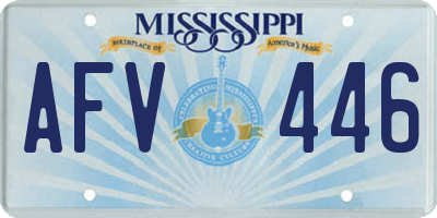 MS license plate AFV446