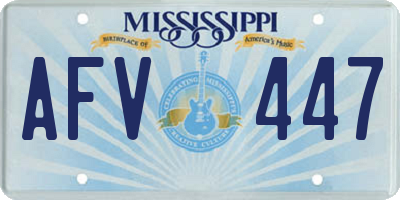 MS license plate AFV447