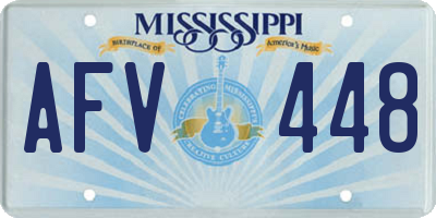 MS license plate AFV448