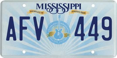 MS license plate AFV449