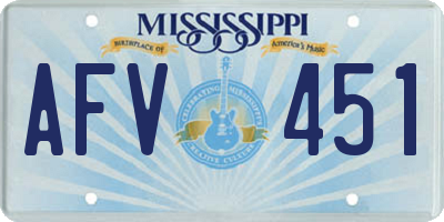 MS license plate AFV451