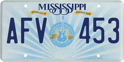 MS license plate AFV453
