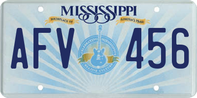 MS license plate AFV456