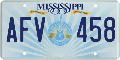 MS license plate AFV458