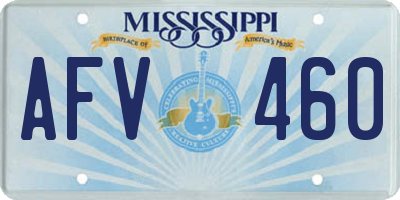 MS license plate AFV460