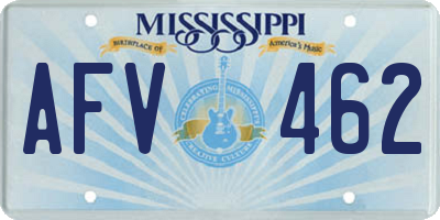 MS license plate AFV462