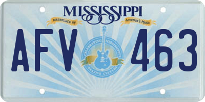MS license plate AFV463