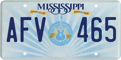 MS license plate AFV465