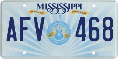 MS license plate AFV468