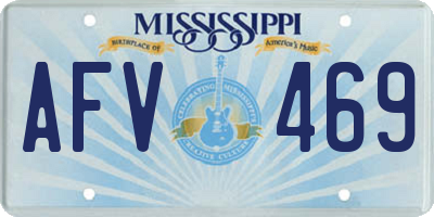 MS license plate AFV469