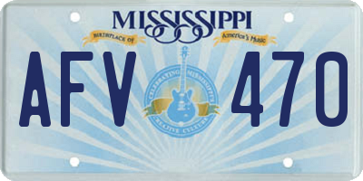 MS license plate AFV470