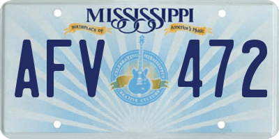 MS license plate AFV472