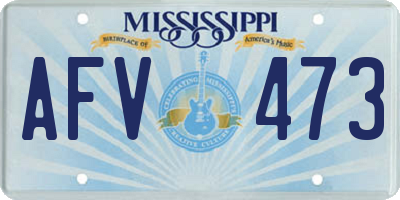 MS license plate AFV473