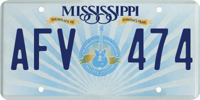 MS license plate AFV474