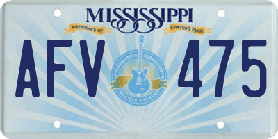 MS license plate AFV475