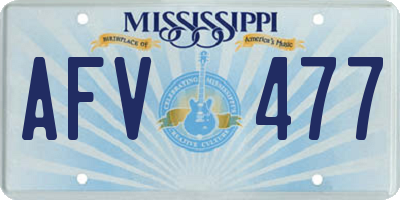 MS license plate AFV477
