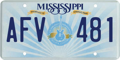 MS license plate AFV481