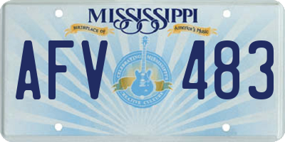 MS license plate AFV483