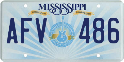 MS license plate AFV486