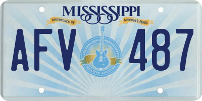 MS license plate AFV487