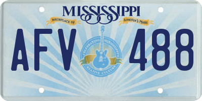 MS license plate AFV488