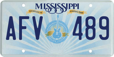 MS license plate AFV489