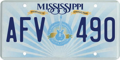 MS license plate AFV490