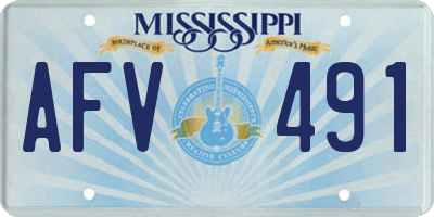 MS license plate AFV491