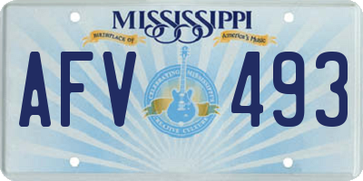 MS license plate AFV493