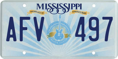 MS license plate AFV497