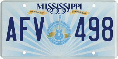 MS license plate AFV498
