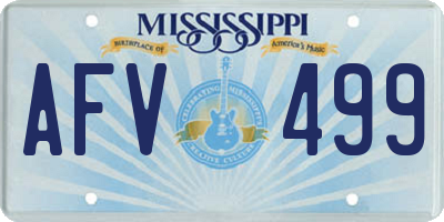 MS license plate AFV499