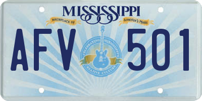 MS license plate AFV501