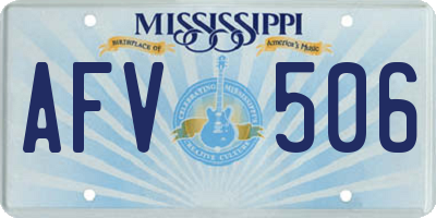 MS license plate AFV506