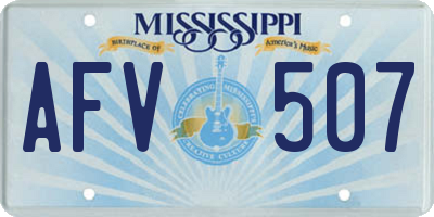 MS license plate AFV507