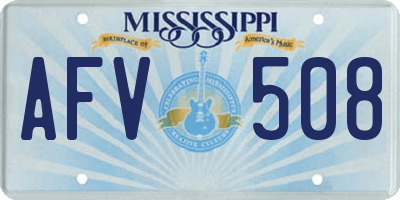 MS license plate AFV508