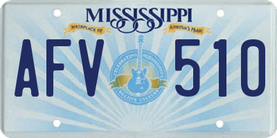 MS license plate AFV510